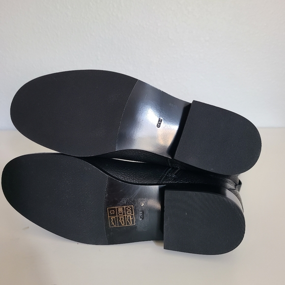 Tory Burch Women boots Black Tumbled Leather BROOKE Knee High Riding sz 6.5 new - Picture 8 of 11